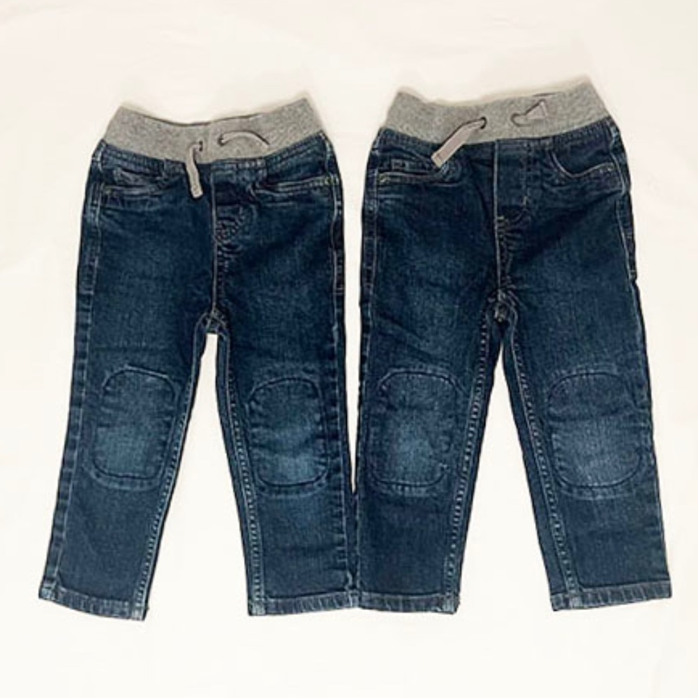 Hanna Anderson Slim Fit Denim Pull-On Pants 2 pair bundle - 3T